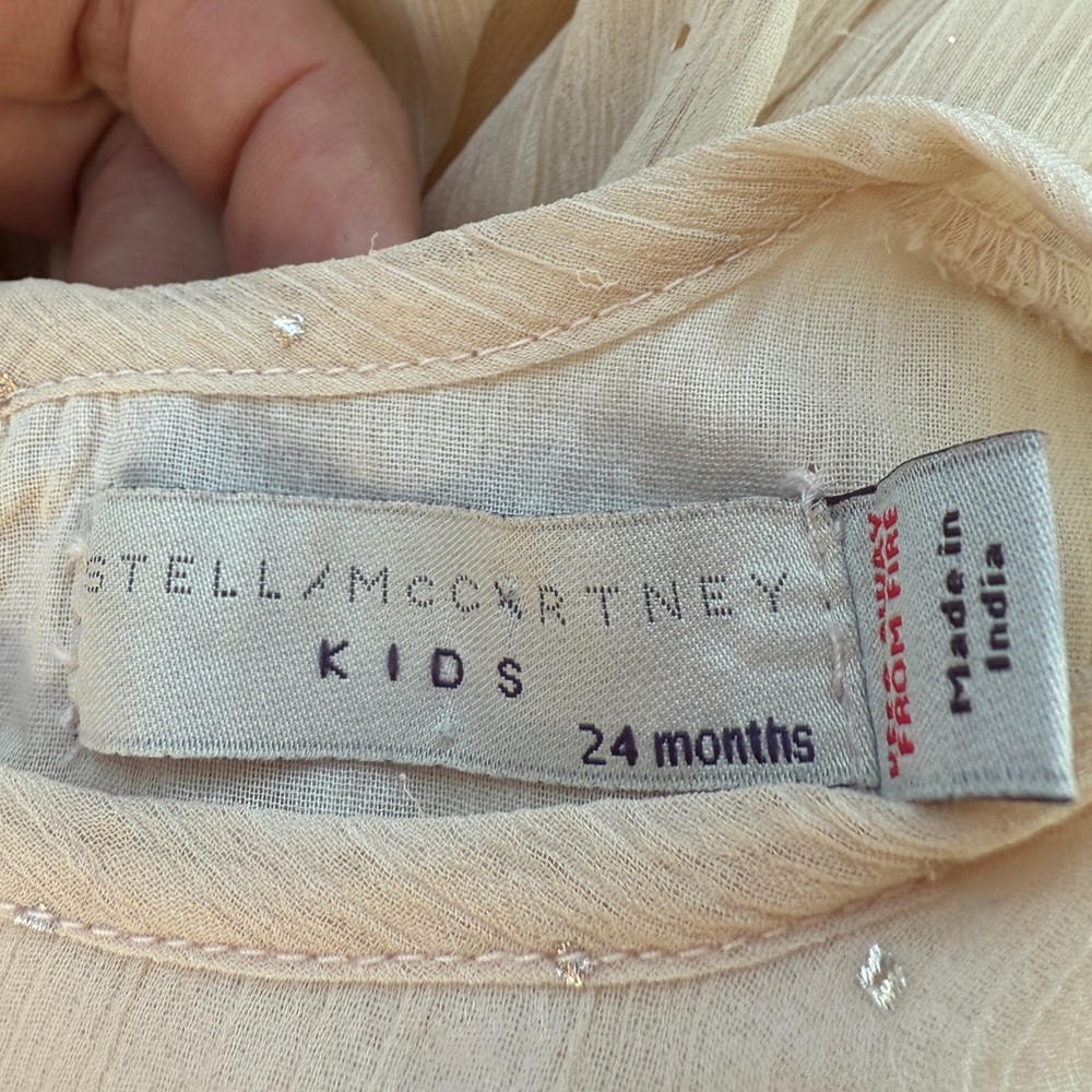 Stella McCartney Kids Cream Sparkle Dress - 24 Months - Picture 3 of 7